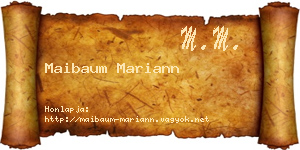Maibaum Mariann névjegykártya